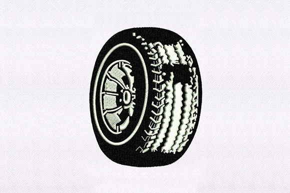 Black Rubber Wheel: A Versatile Embroidery Design