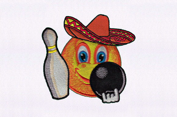 Bowling Emoji: A Fun and Versatile Embroidery Design