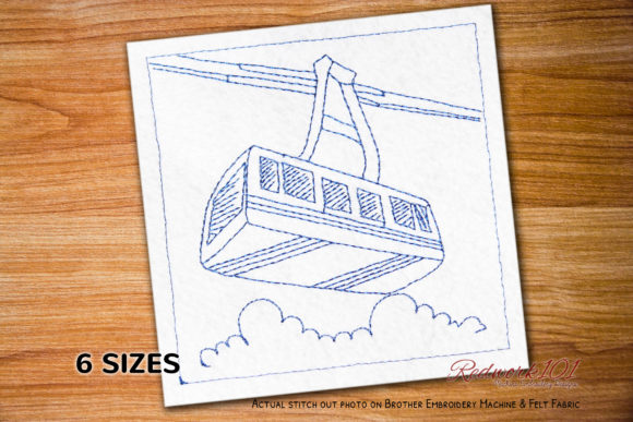 Charming Aerial Tramway Lineart for Gifts