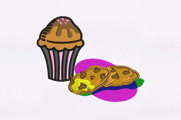 Cupcake and Cookies: A Sweet Embroidery Delight