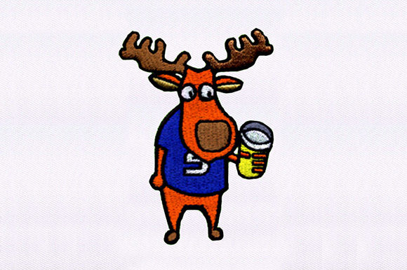 Drinking Moose: A Charming Addition to Your Embroidery Collection