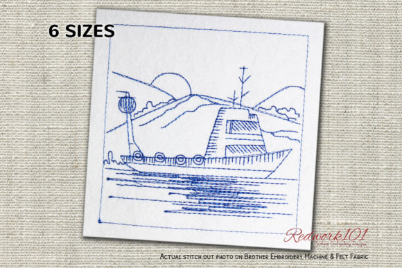 Fishing Boat Redwork: A Charming Addition