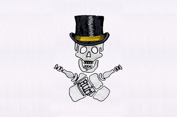 Hat Skull with Rum Design: A Festive Embroidery Gem