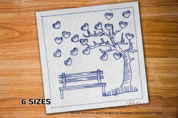 Love Tree with Bench: A Charming Design for Merch