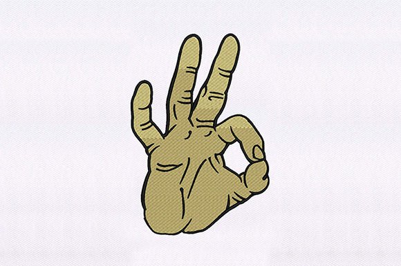 Ok Signing Fingers: A Versatile Embroidery Design