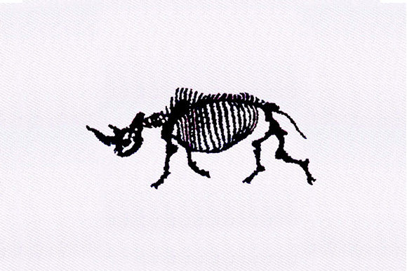 Rhinoceros Skeleton Design: A Bold Embroidery Choice