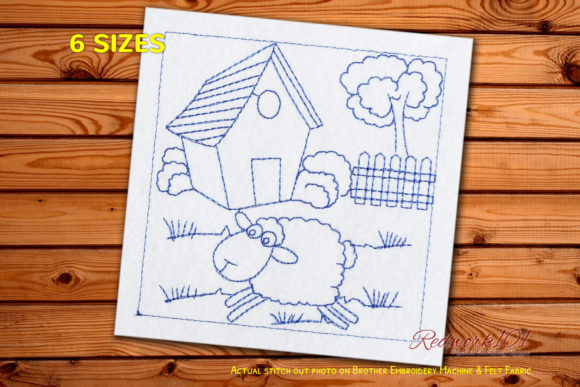 Sheep Jumping Redwork: A Charming Addition