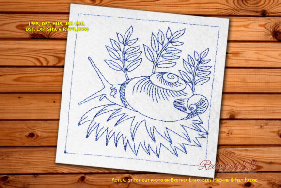 South Spain Snail: A Charming Embroidery Design