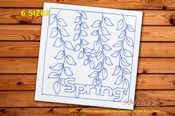 Spring Leaves Design: A Premium Bluework Embroidery