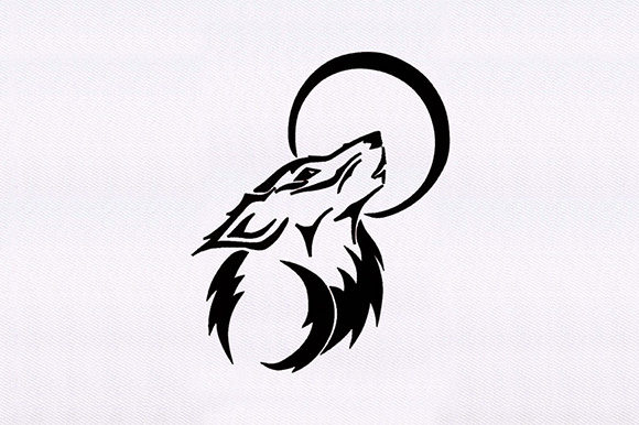 Wolf Howling Moon: A Versatile Embroidery Design